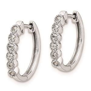 Pure Fire 14kt. White Gold 1/10ctw. Diamond Hinged Hoop Earrings alternate view