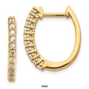 Pure Fire 14kt. Gold 1/3ctw. Diamond Hinged Hoop Earrings alternate view