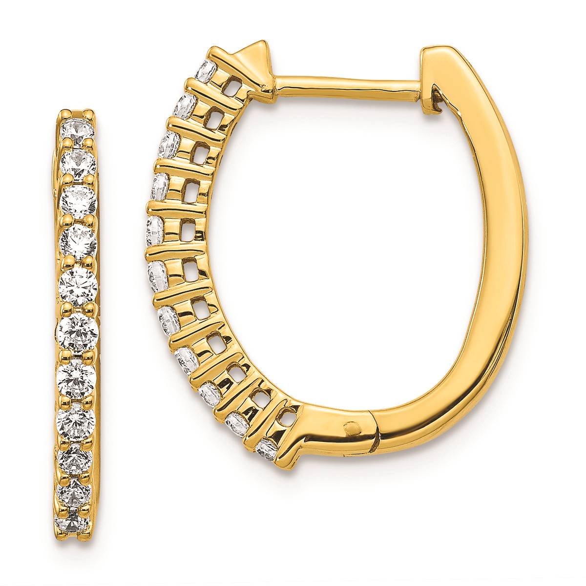 Pure Fire 14kt. Gold 1/2ctw. Diamond Hinged Hoop Earrings