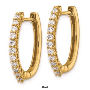 Pure Fire 14kt. Gold 1/2ctw. Diamond Hinged Hoop Earrings alternate view