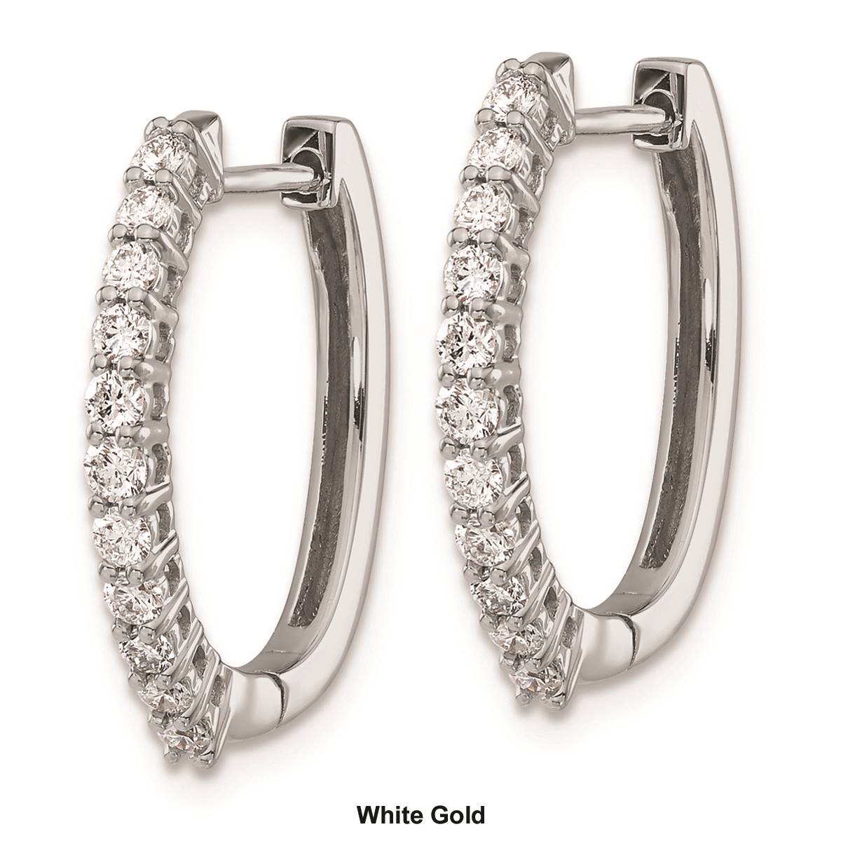 Pure Fire 14kt. Gold 1/2ctw. Diamond Hinged Hoop Earrings