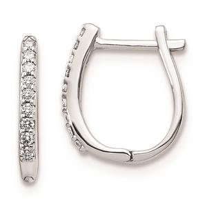 Pure Fire 14kt White Gold 1/10ctw Lab Grown Diamond Hoop Earrings
