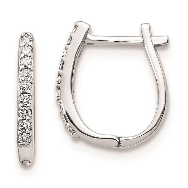 Pure Fire 14kt White Gold 1/10ctw Lab Grown Diamond Hoop Earrings