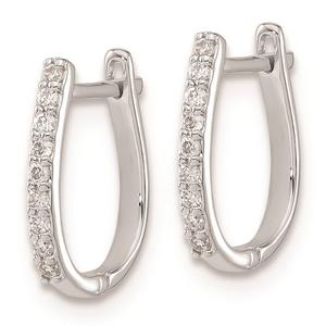 Pure Fire 14kt White Gold 1/10ctw Lab Grown Diamond Hoop Earrings alternate view