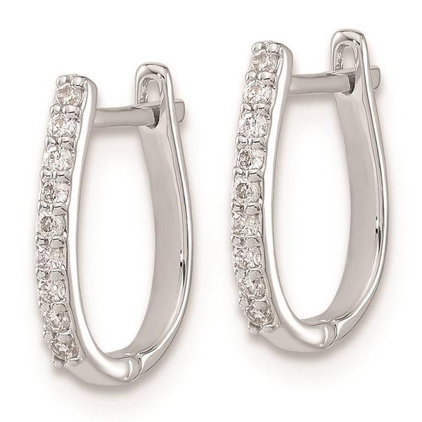 Pure Fire 14kt White Gold 1/10ctw Lab Grown Diamond Hoop Earrings alternate view