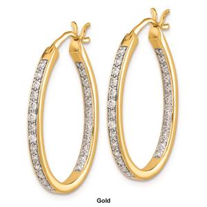 Pure Fire 14kt. Gold 1/2ctw. Lab Grown Diamond Hoop Earrings alternate view