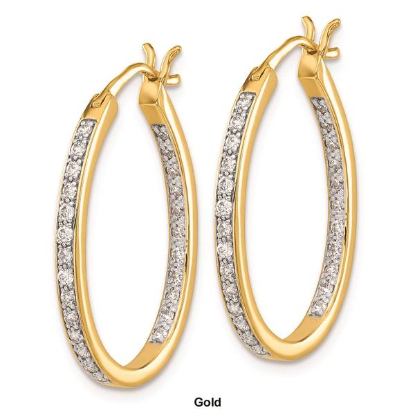 Pure Fire 14kt. Gold 1/2ctw. Lab Grown Diamond Hoop Earrings alternate view