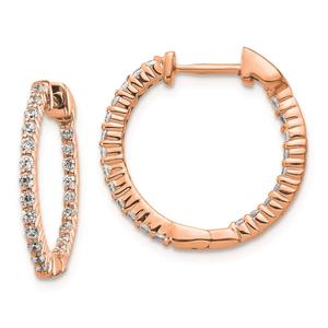 Pure Fire 14kt. Rose Gold Lab Grown Diamond Hinged Hoop Earrings