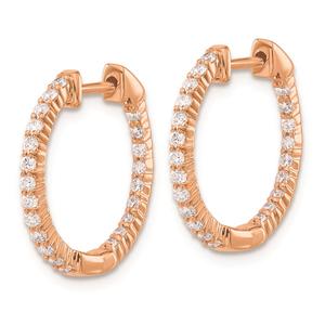 Pure Fire 14kt. Rose Gold Lab Grown Diamond Hinged Hoop Earrings alternate view