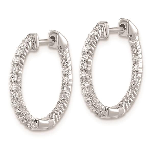 Pure Fire 14kt. White Gold Lab Grown Diamond Hinged Hoop Earrings alternate view