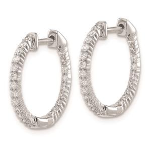 Pure Fire 14kt. White Gold Lab Grown Diamond Hinged Hoop Earrings alternate view