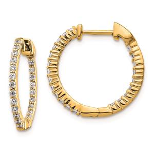Pure Fire 14kt. Gold Lab Grown Diamond Hinged Hoop Earrings