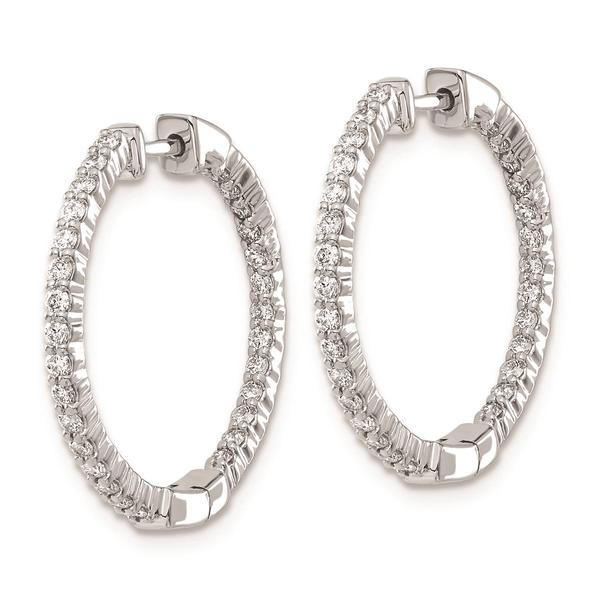 Pure Fire 14kt. White Gold Lab Grown Diamond Round Hoop Earrings alternate view