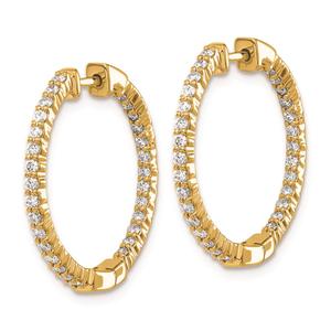 Pure Fire 14kt. Yellow Gold Lab Grown Diamond Round Hoop Earrings alternate view