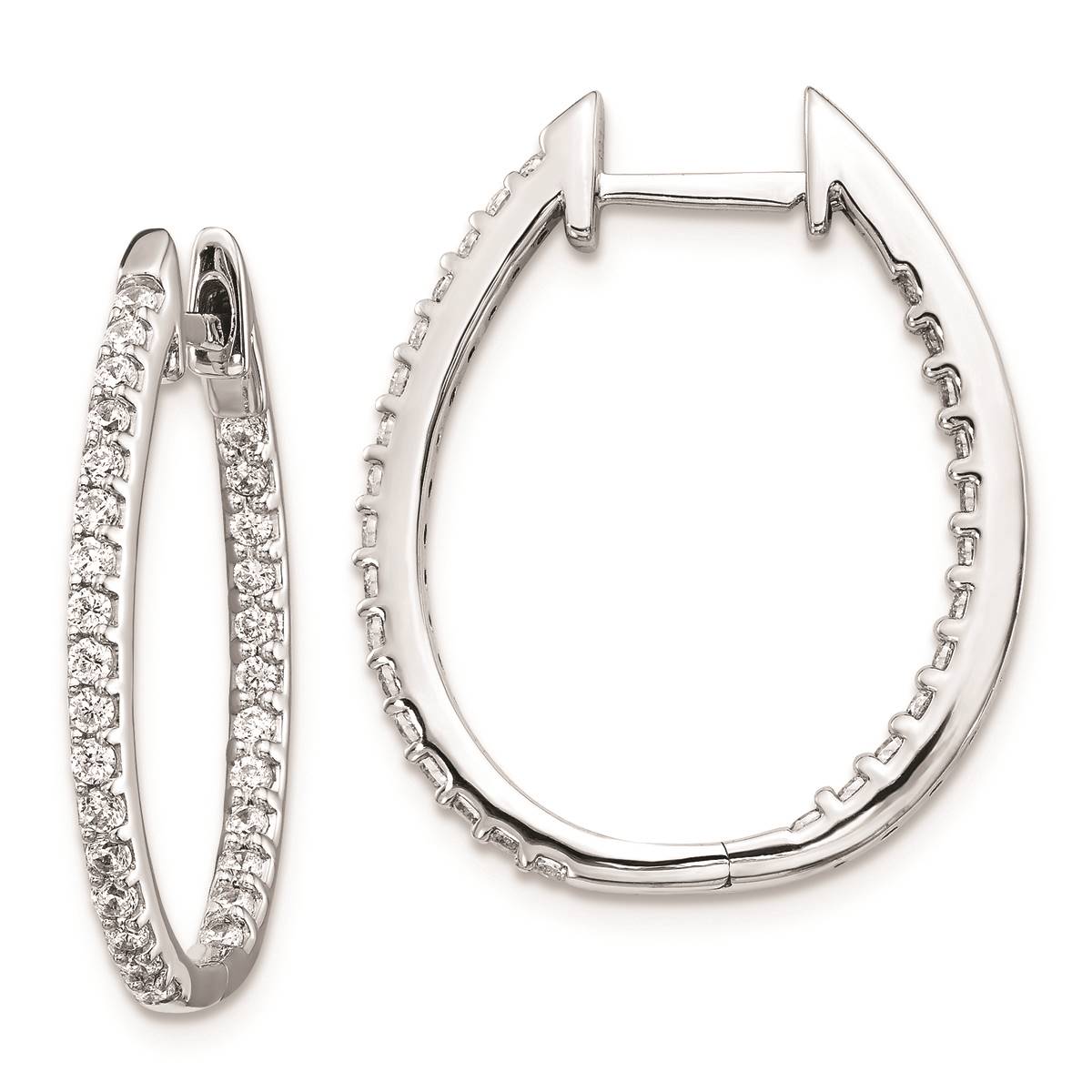 Pure Fire White Gold 3/4ctw. Lab Grown Diamond Hoop Earrings