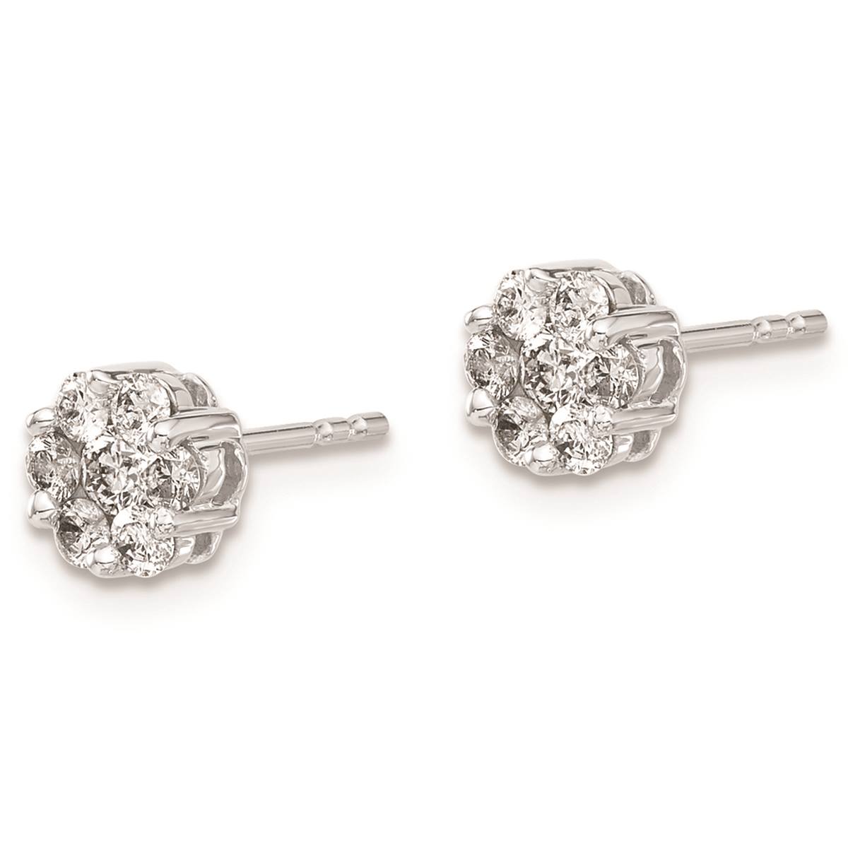 Pure Fire 14kt. White Gold 1/2ctw. Diamond Cluster Screw Earrings