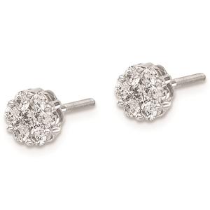 Pure Fire 14kt. White Gold 2/3ctw. Diamond Cluster Screw Earrings alternate view