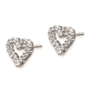 Pure Fire 10kt. White Gold Lab Grown Diamond Open Heart Earrings alternate view