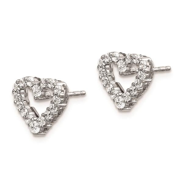 Pure Fire 10kt. White Gold Lab Grown Diamond Open Heart Earrings alternate view