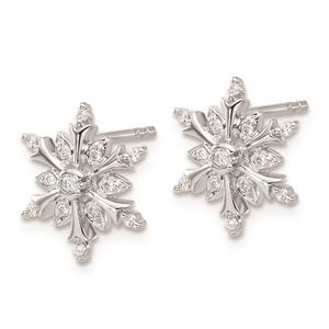 Pure Fire 14kt. White Gold Lab Grown Diamond Snowflake Earrings alternate view