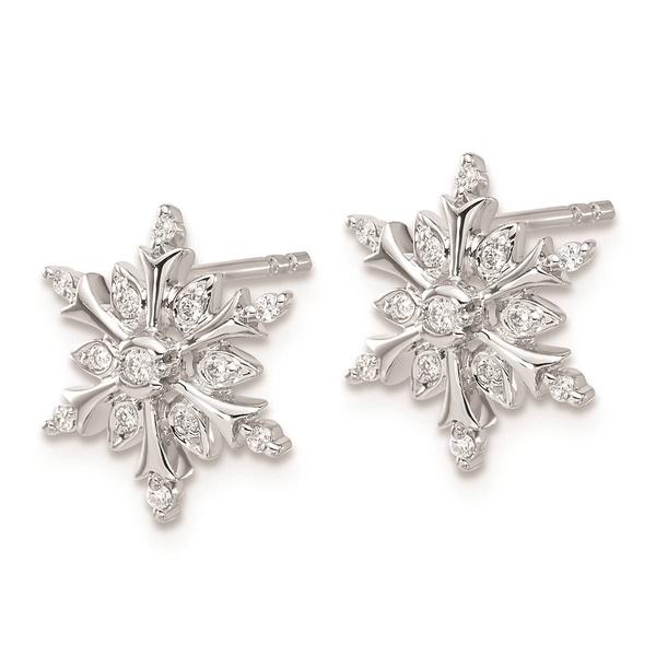 Pure Fire 14kt. White Gold Lab Grown Diamond Snowflake Earrings alternate view