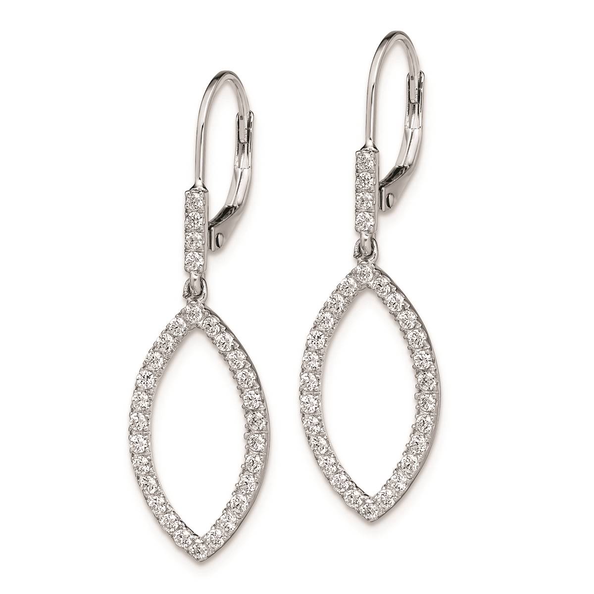 Pure Fire 14kt. White Gold Lab Grown Diamond Fancy Oval Earrings