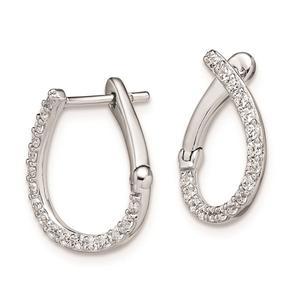 Pure Fire 14kt. White Gold Diamond Fancy Twist Hoop Earrings alternate view