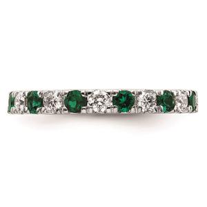 Pure Fire 14kt. White Gold Lab Created Emerald Eternity Band