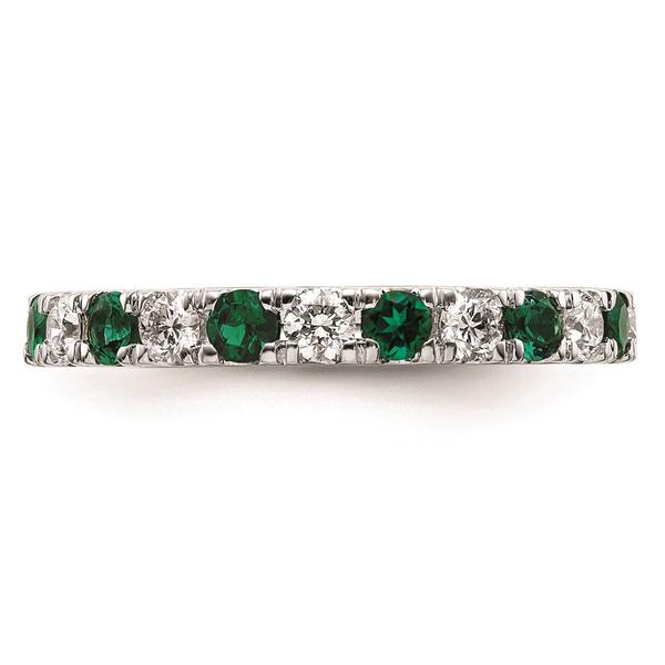Pure Fire 14kt. White Gold Lab Created Emerald Eternity Band