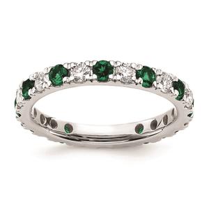 Pure Fire 14kt. White Gold Lab Created Emerald Eternity Band alternate view