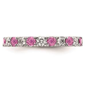Pure Fire 14kt. White Gold Lab Created Pink Sapphire Band