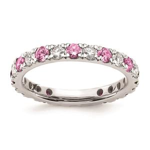 Pure Fire 14kt. White Gold Lab Created Pink Sapphire Band alternate view
