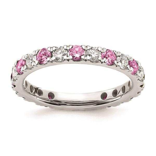 Pure Fire 14kt. White Gold Lab Created Pink Sapphire Band alternate view