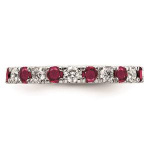 Pure Fire 14kt. White Gold Lab Created Ruby Eternity Band