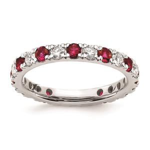 Pure Fire 14kt. White Gold Lab Created Ruby Eternity Band alternate view