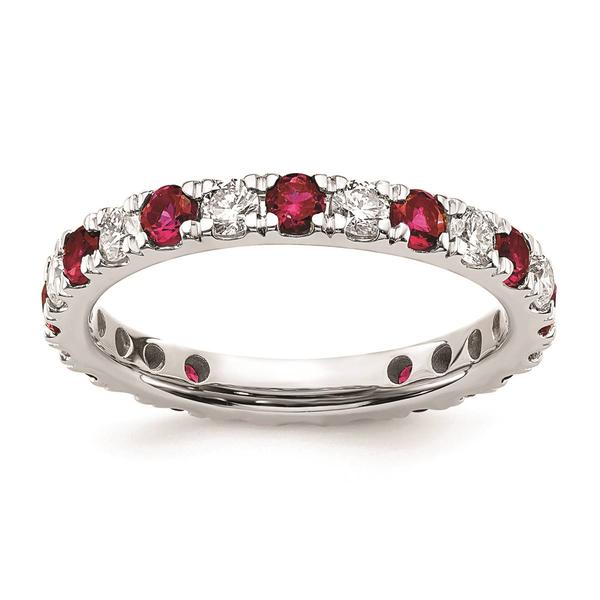 Pure Fire 14kt. White Gold Lab Created Ruby Eternity Band alternate view