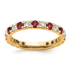 Pure Fire 14kt. Yellow Gold Lab Created Ruby Eternity Band alternate view