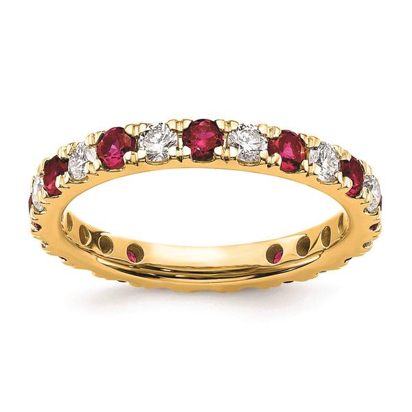 Pure Fire 14kt. Yellow Gold Lab Created Ruby Eternity Band alternate view