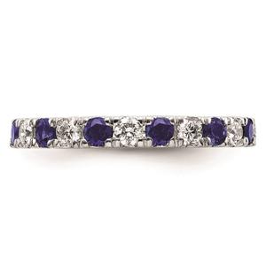 Pure Fire 14kt. White Gold Lab Created Blue Sapphire Band