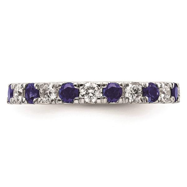 Pure Fire 14kt. White Gold Lab Created Blue Sapphire Band
