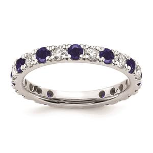 Pure Fire 14kt. White Gold Lab Created Blue Sapphire Band alternate view