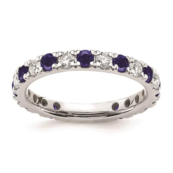Pure Fire 14kt. White Gold Lab Created Blue Sapphire Band alternate view