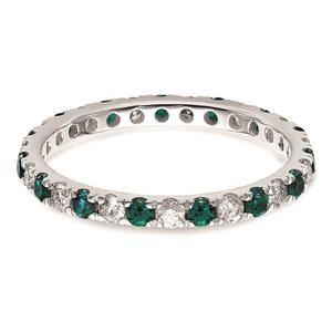 Pure Fire 14kt. White Gold Lab Created Alexandrite Eternity Band alternate view