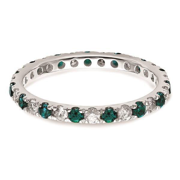 Pure Fire 14kt. White Gold Lab Created Alexandrite Eternity Band alternate view