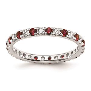 Pure Fire 14kt. White Gold Lab Created Ruby Eternity Band