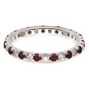 Pure Fire 14kt. White Gold Lab Created Ruby Eternity Band alternate view
