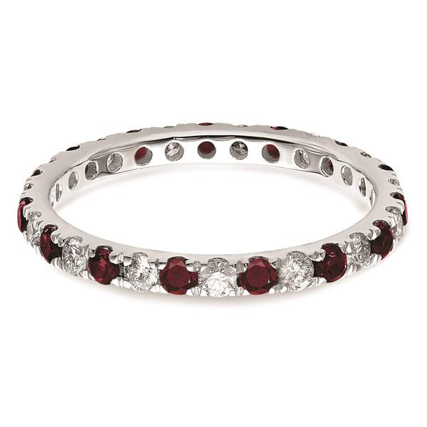 Pure Fire 14kt. White Gold Lab Created Ruby Eternity Band alternate view