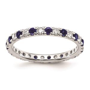 Pure Fire 14kt. White Gold Lab Created Blue Sapphire Band