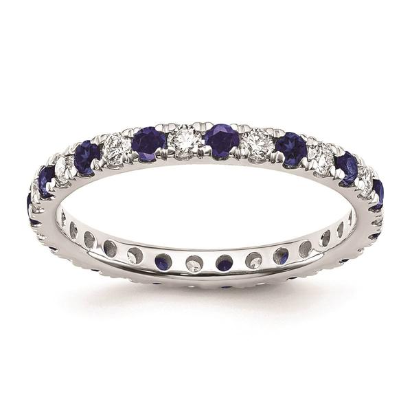 Pure Fire 14kt. White Gold Lab Created Blue Sapphire Band