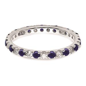 Pure Fire 14kt. White Gold Lab Created Blue Sapphire Band alternate view
